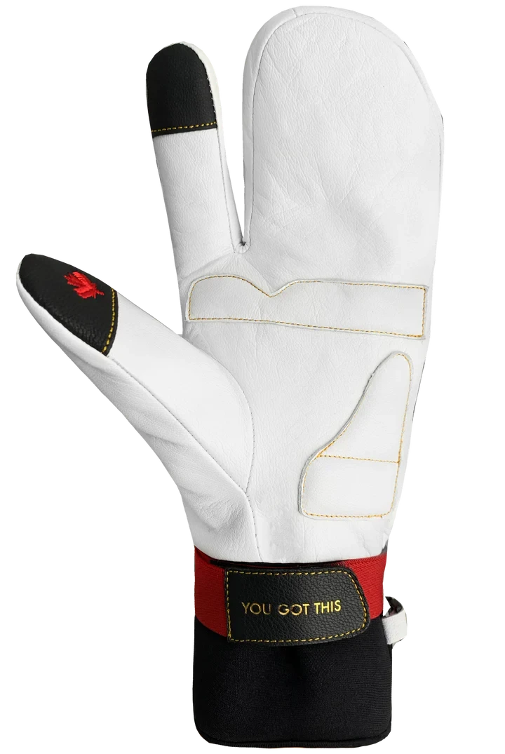 Auclair Mikael Kingsbury Pro Model 3 Finger Mitts White/Black 2 Auclair Mikael Kingsbury Pro Model 3 Finger Mitts White/Black - Image 2