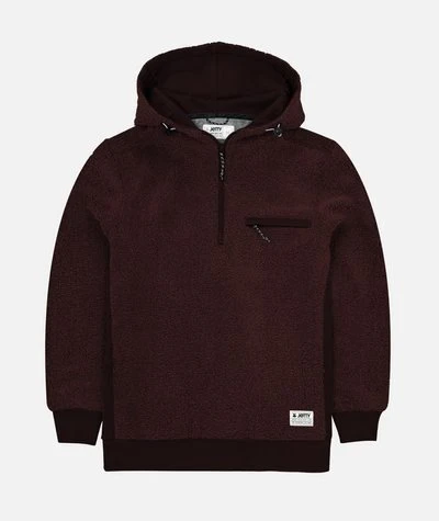 Jetty Port Sherpa Hooded Jacket Oxblood 1 Jetty Port Sherpa Hooded Jacket Oxblood