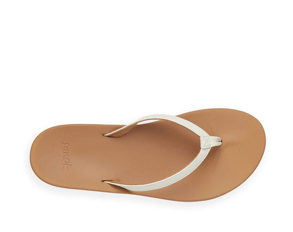 Sanuk Cosmic Yoga Joy Flip Flops White/Tan 5 Sanuk Cosmic Yoga Joy Flip Flops White/Tan - Image 5