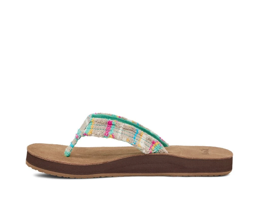 Sanuk Fraidy Cat ST Teal Multi Flip Flops 4 Sanuk Fraidy Cat ST Teal Multi Flip Flops - Image 4