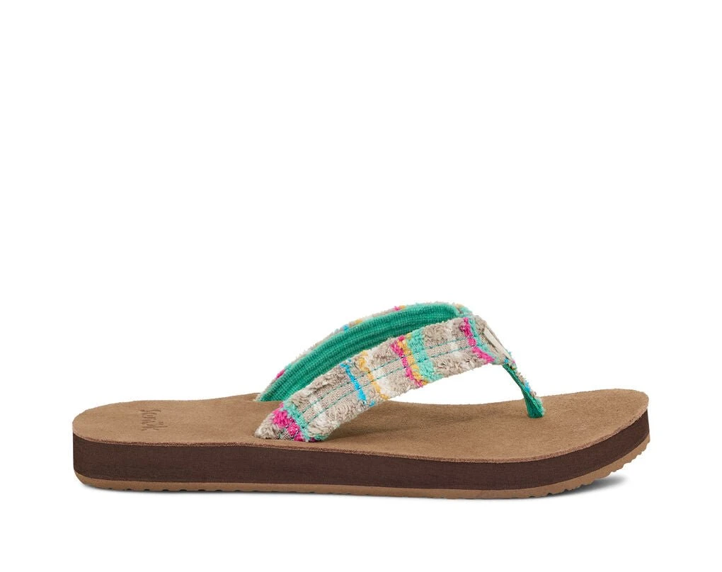 Sanuk Fraidy Cat ST Teal Multi Flip Flops 1 Sanuk Fraidy Cat ST Teal Multi Flip Flops