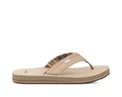 Sanuk Ziggy ST Suede Flip Flops Tan