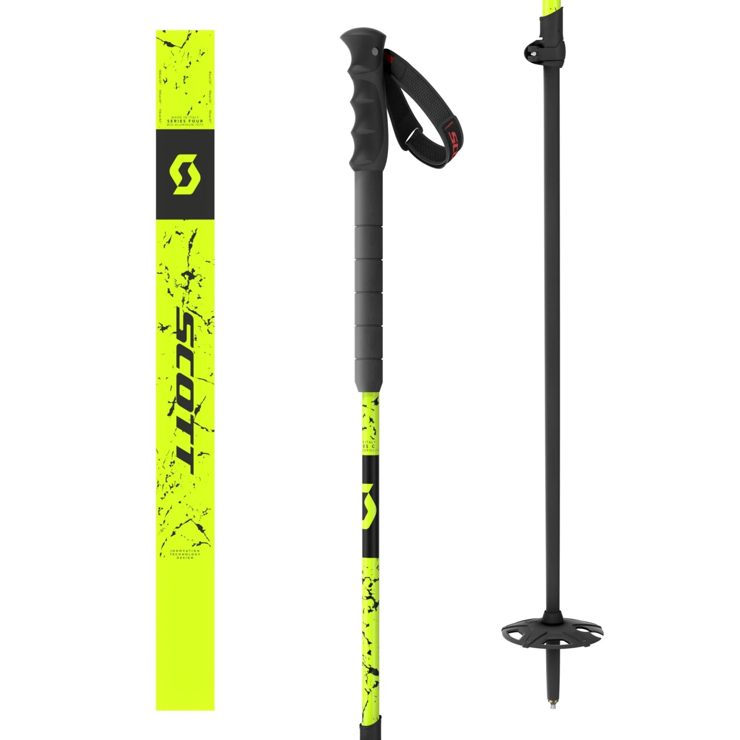 Scott Pro Adjust SRS Poles Fluo Yellow 1 Scott Pro Adjust SRS Poles Fluo Yellow